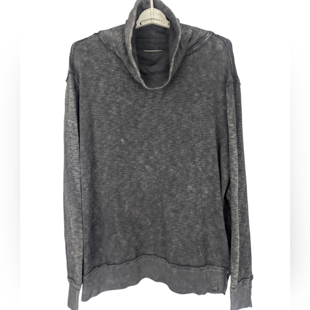 We The Free Size Medium Charcoal Cowl Neck Long Sleeve Top Like New